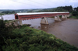 Quebec's longest covered bridge crosses the Rivere Chaudiere near Beauceville.