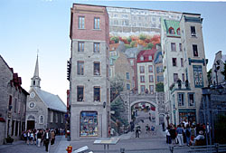 Mural of Quebecers in Quebec City.