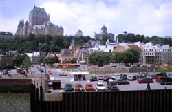 The Chateau Frontenac, left, dominates the skyline of Quebec City.